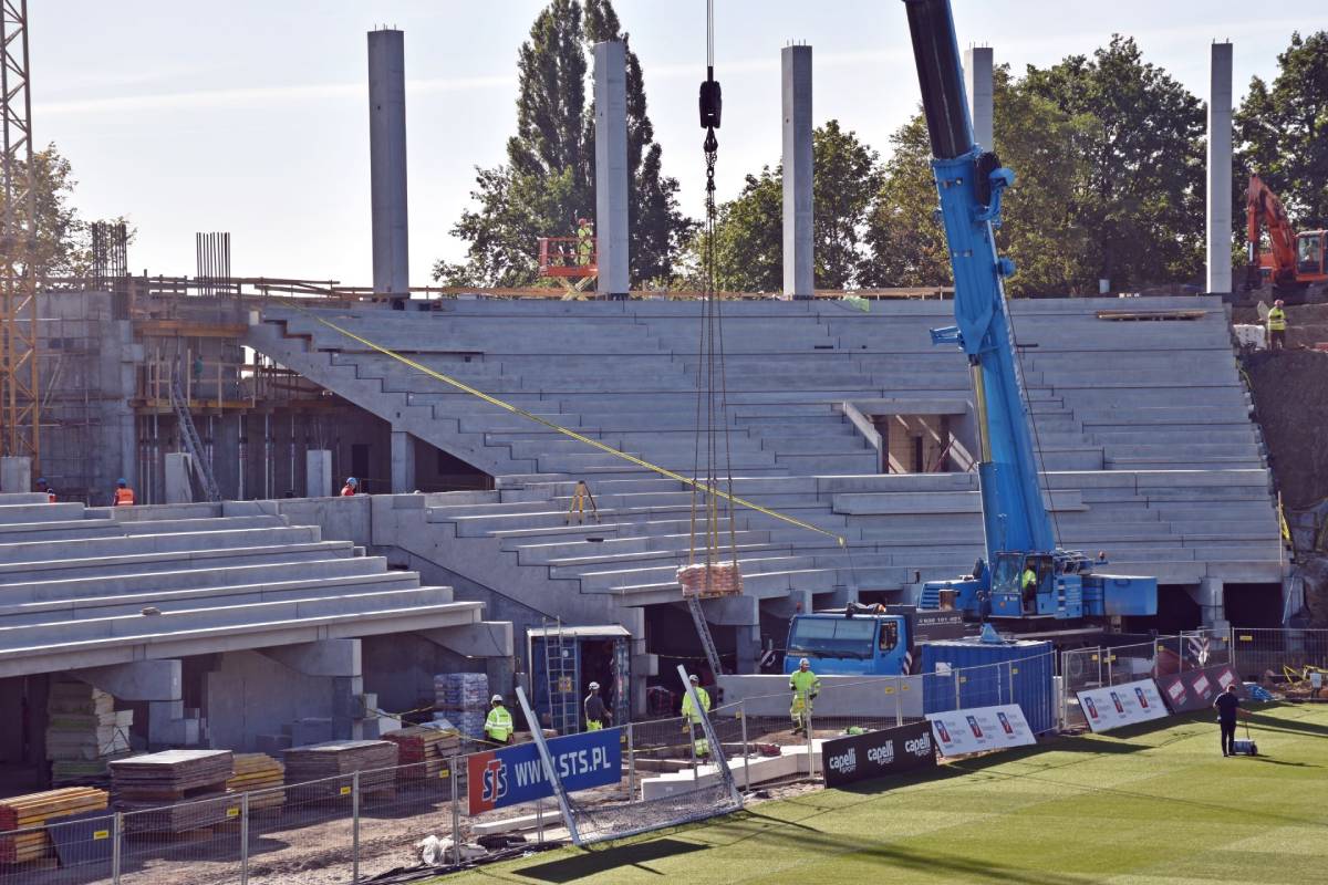 Stadion Miejski w Szczecinie postęp prac wrzesień 2020